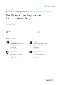 First Report on User Requirements Identification and Analysis