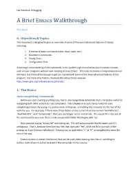 A Brief Emacs Walkthrough