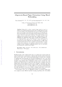 Alignment-Based Topic Extraction Using Word Embedding