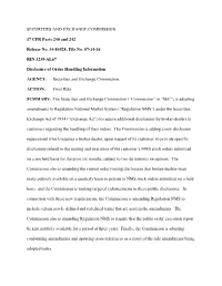 Amended Disclosure of Order Handling Information