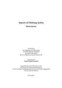 Aspects of Chintang Syntax Dissertation