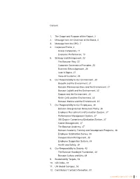 Content 1. the Scope and Purpose of This Report, 3 2. Message from The