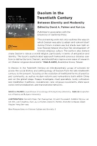 Daoism in the Twentieth Century Between Eternity and Modernity Edited by David A
