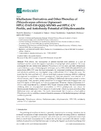 Khellactone Derivatives and Other Phenolics of Phlojodicarpus Sibiricus (Apiaceae): HPLC-DAD-ESI-QQQ-MS/MS and HPLC-UV Profile