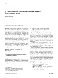 A Presuppositional Account of Causal and Temporal Interpretations of And