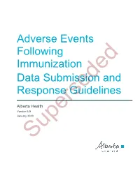 Adverse Events Following Immunization Data Submission and Response Guidelines