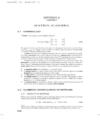 APPENDIX a Matrix Algebra