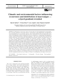 Climatic and Environmental Factors Influencing Occurrence and Distribution of Macroalgae — a Fjord Gradient Revisited