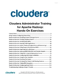 Cloudera Administrator Training for Apache Hadoop: Hands-On Exercises General Notes