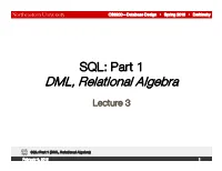 DML, Relational Algebra