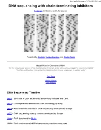 DNA Sequencing with Chain-Terminating Inhibitors