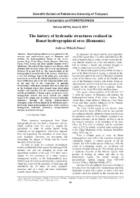Dunca, A.,M., the History of Hydraulic Structures Realized in Banat