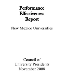 Performance Effectiveness Report