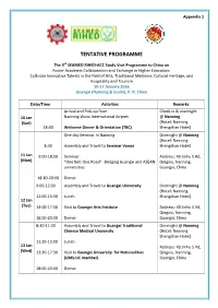 Tentative Programme