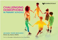 Challenging Homophobia in Primary Schools