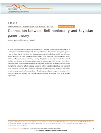 Connection Between Bell Nonlocality and Bayesian Game Theory