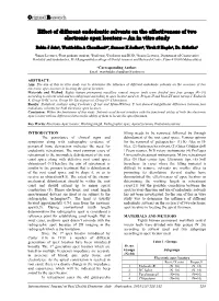 Effect of Different Endodontic Solvents on the Effectiveness of Two Electronic Apex Locators – an in Vitro Study
