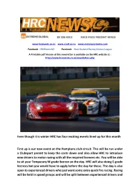 Even Though It Is Winter HRC Has Four Exciting Events Lined up for This Month