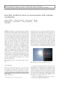 Lens Flare Prediction Based on Measurements with Real-Time Visualization