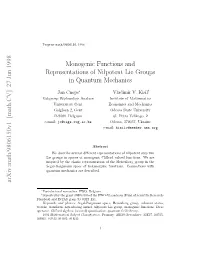Monogenic Functions and Representations of Nilpotent Lie