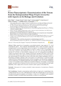 Proteo-Transcriptomic Characterization of the Venom from the Endoparasitoid Wasp Pimpla Turionellae with Aspects on Its Biology and Evolution