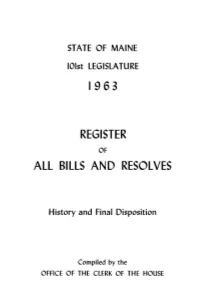 Register All Bills and Resolves