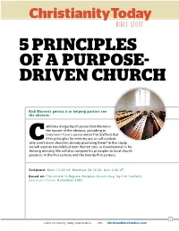 5 Principles of a Purpose- Driven Church