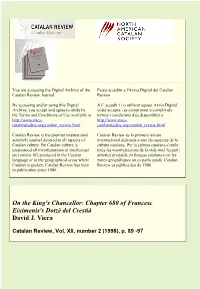 Chapter 680 of Francesc Eiximenis's Dotzè Del Crestià David J. Viera