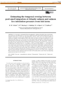 Estimating the Temporal Overlap Between Post-Smolt Migration of Atlantic Salmon and Salmon Lice Infestation Pressure from Fish Farms