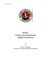 NFAA Archery and Bowhunter Range Guidelines