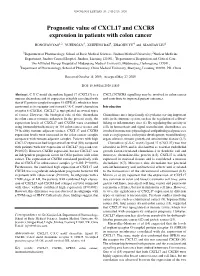 Prognostic Value of CXCL17 and CXCR8 Expression in Patients with Colon Cancer