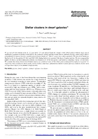 Stellar Clusters in Dwarf Galaxies