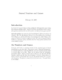 Surreal Numbers and Games