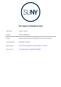 The Impact of Hambach Mine Benjamin C. Norrito State University