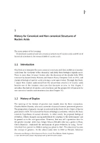 1 History for Canonical and Non-Canonical Structures of Nucleic Acids