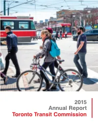 2015 Annual Report Toronto Transit Commission This Page Has Been Left Blank Intentionally