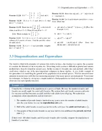 3.3 Diagonalization and Eigenvalues