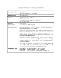 Ace Radio Promotions - Terms and Conditions