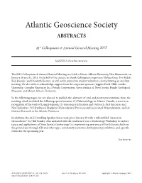 Atlantic Geoscience Society ABSTRACTS