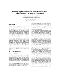 Building Highly-Interactive, Data-Intensive, REST Applications: the Invenio Experience