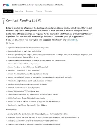 Comics!! Reading List #1 E H