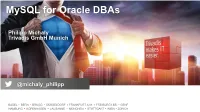 Mysql for Oracle Dbas
