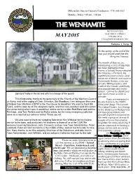 The Wenhamite WENHAM COA 10 SCHOOL STREET May2015 978-468-5534 COA@WENHAMMA.GOV