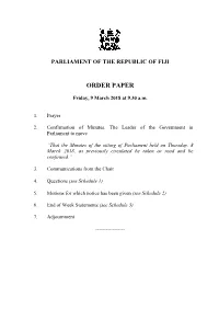 View Order Paper