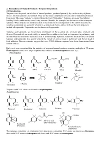 Terpene Biosynthesis 2.1 Introduction Terpenes Are A