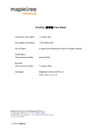 Vivocity (怡丰城) Fact Sheet