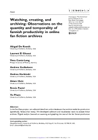 Watching, Creating, and Archiving