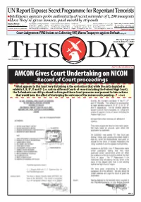 AMCON Gives Court Undertaking on NICON