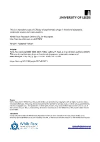 Efficacy of Psychotropic Drugs in Functional Dyspepsia: Systematic Review and Meta-Analysis