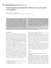Improving Electrotransfection Efficiency by Post-Pulse Centrifugation